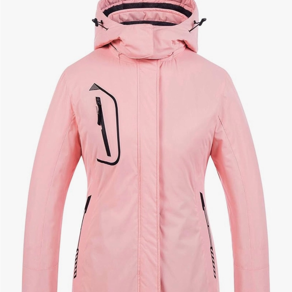 Women's Pink Hooded snow Jacket